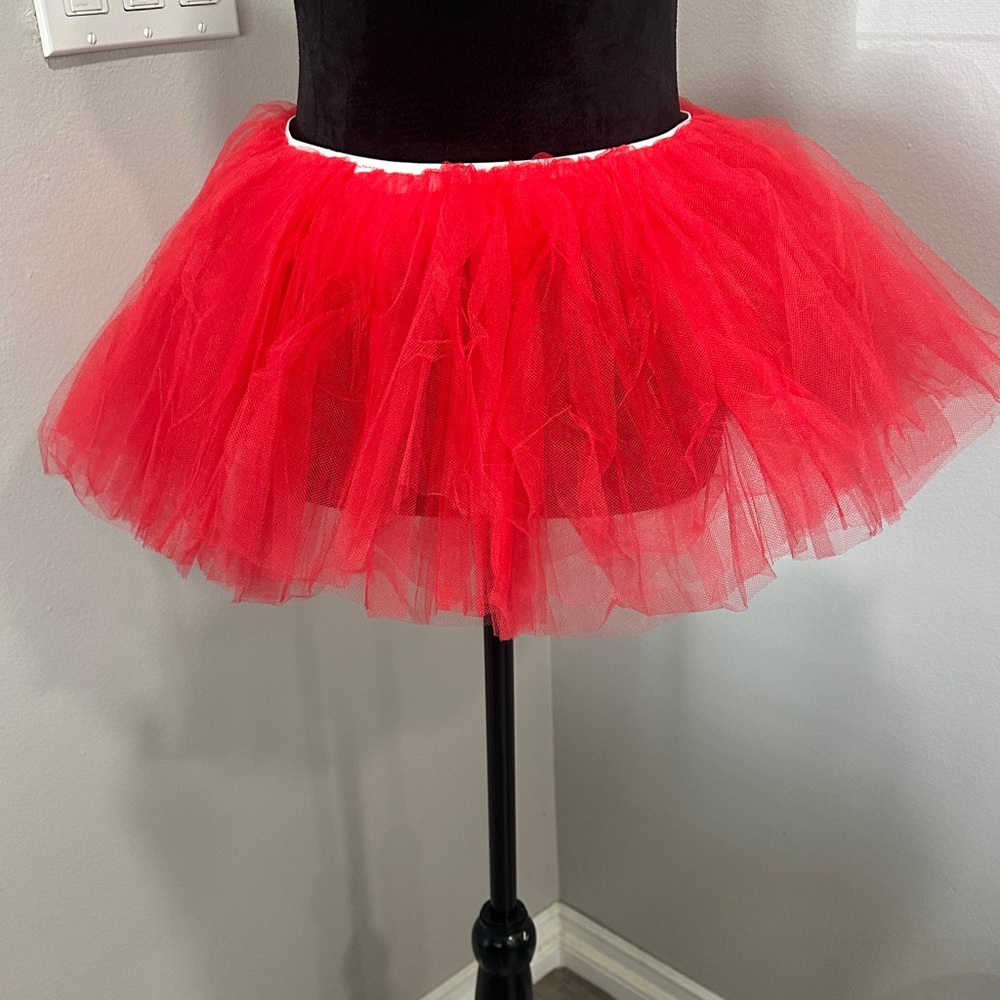 Red Tulle Skirt Woman